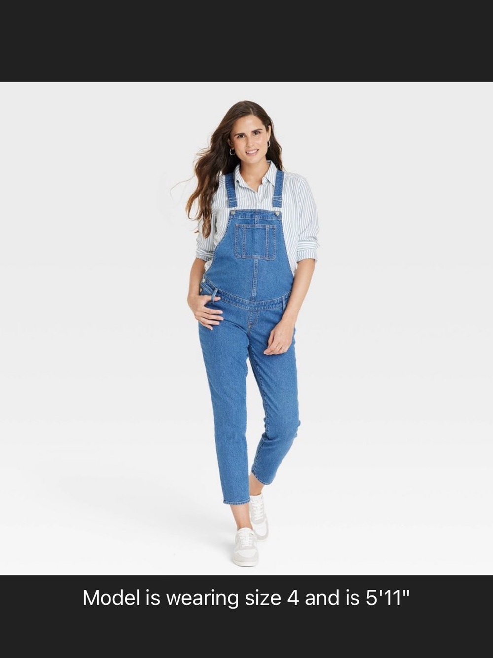 Denim Overalls Maternity Jumpsuit - Isabel Maternity by Ingrid & Isabel Medium